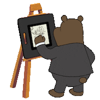 sketchboardpro cartoon artist bear drawing Sticker