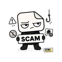 ztikix warning fake suspicious scam Sticker