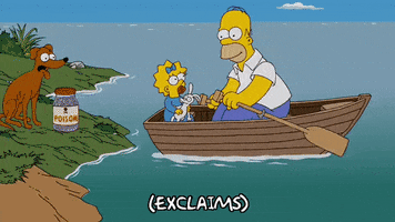 homer simpson swimming GIF
