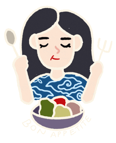 vanish_artwork eating batik bon appetite vanishartwork Sticker