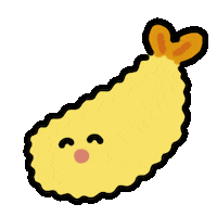 Hungry Fried Shrimp Sticker by kupaberu