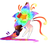 Mandrakne art rainbow flower color Sticker