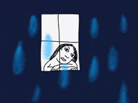Sad Rain GIF by Barbara Pozzi