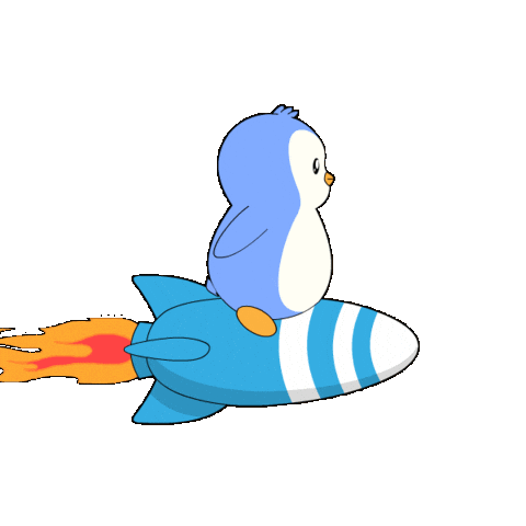 To The Moon Travel Sticker by Pudgy Penguins