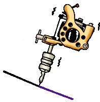 Aggiepic tattoo oldschool tattoomachine 타투 Sticker