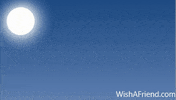 Text gif. Four glowing circles light up a sky blue background behind text that reads, "Good night. Sweet dreams!"