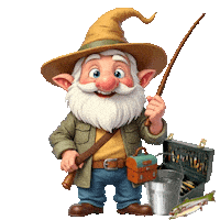 Gone Fishing Gnome Sticker