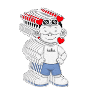 Cute Laugh White Monkey Sticker by Zhot