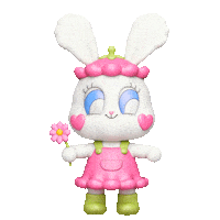 Easter Bunny Flower Sticker by HIKOCO