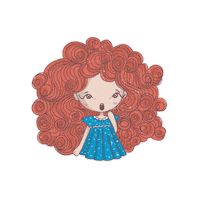 olgamigurumi surprised cute girl red hair Sticker