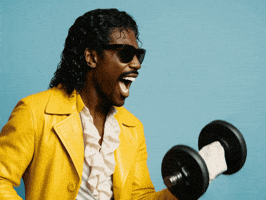 Flexing Lifting Weights GIF by Jukebox Saints