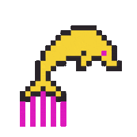 Jumping 8-Bit Sticker by WeWantMore.studio