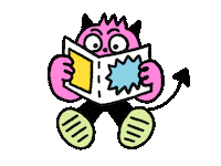 avapom reading devil magazine zines Sticker