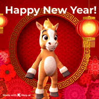 Happy New Year Horse GIF by Krikey AI