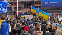 'Close the Sky': NYC Demonstrators Rally in Support of Ukraine