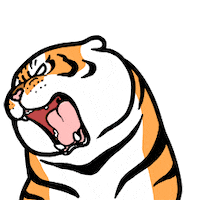 HuCreates cat illustration tiger roar Sticker