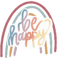 ameliatylerdesigns rainbow colorful watercolor be happy Sticker