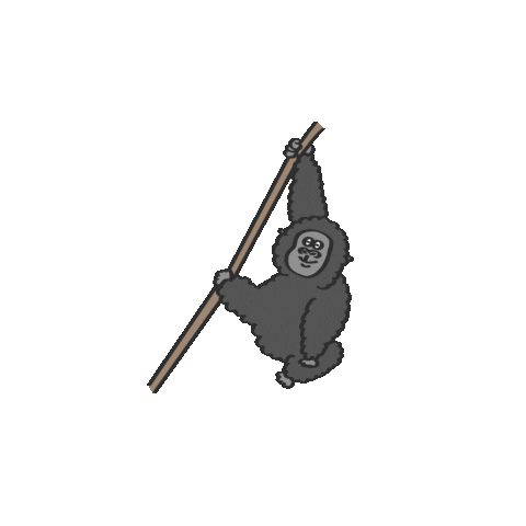 onaggy giphyupload playing gorilla ゴリラ Sticker