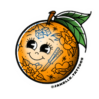 Orange Tattoo Sticker