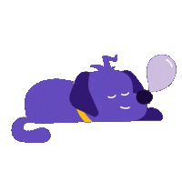Walk15 dog sleeping dog sleeping purple dog Sticker