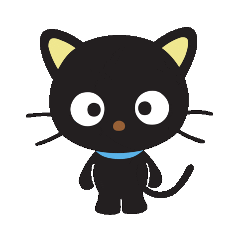 Black Cat Hello Sticker by Sanrio