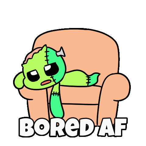 Bored Still Waiting Sticker by Christophers Genie