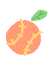 Baseball Orange Sticker