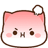 kawaiihoshi giphyupload cat angry peach Sticker