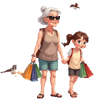 Grandmother Granddaughter Sticker