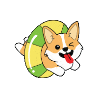 Summer Corgi Sticker by Petique, Inc.