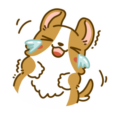 Happy Welsh Corgi Sticker by Lazy Corgi