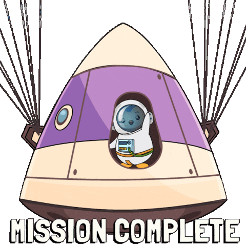 Landing To The Moon Sticker by Pudgy Penguins