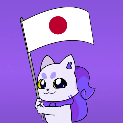 Japan Flag GIF by Lucky Kat Studios