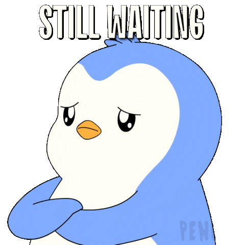 Sad Still Waiting Sticker by Pudgy Penguins