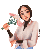 Girl Flower Sticker