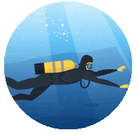 Diving Diver Sticker by Kutupayısı
