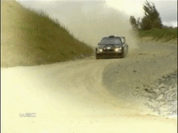 Valentino Rossi driving a rallycar