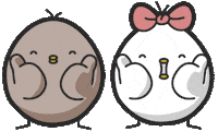sticker ok by Black and white chickens