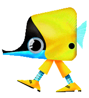 nimurad cartoon fish hurry gentleman Sticker