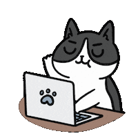 Working At Work Sticker by Cat and Cat Comics