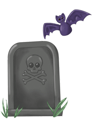 aweberdev halloween spooky bat gravestone Sticker