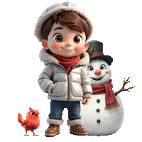Boys Girls Snowman Sticker