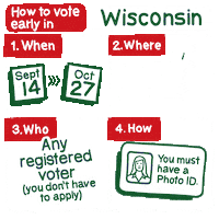 Vote Early Green Bay Sticker by Creative Courage