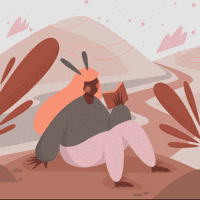 mariakondratieva animation girl illustration nature GIF
