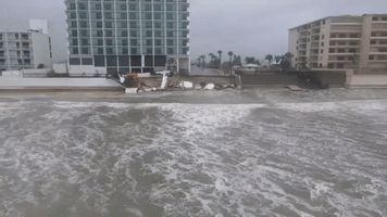 Powerful Waves Batter Daytona Beach as Tropical Storm Nicole Nears Florida