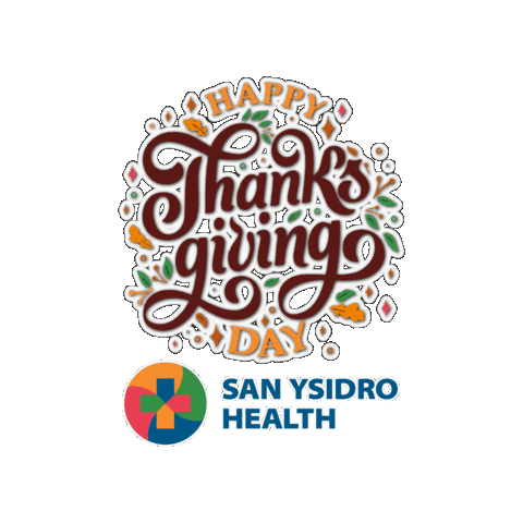 Giving Give Thanks Sticker by San Ysidro Health