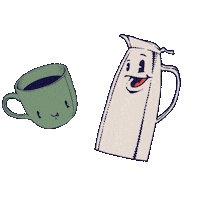 PoachedKitchen coffee good morning morning orange Sticker