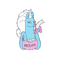 Bag Receipts Sticker by Glow The Unicorn