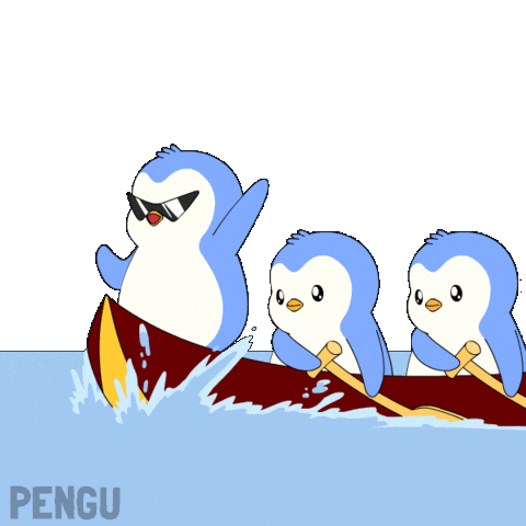 Penguin Boat Sticker by Pudgy Penguins