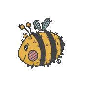 fierkant queen flying bee bumblebee Sticker